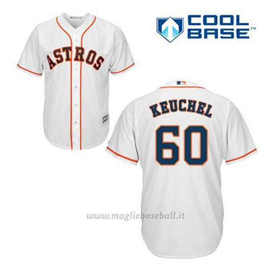 Maglia Baseball Uomo Houston Astros Dallas Keuchel 60 Bianco 1ªCool Base